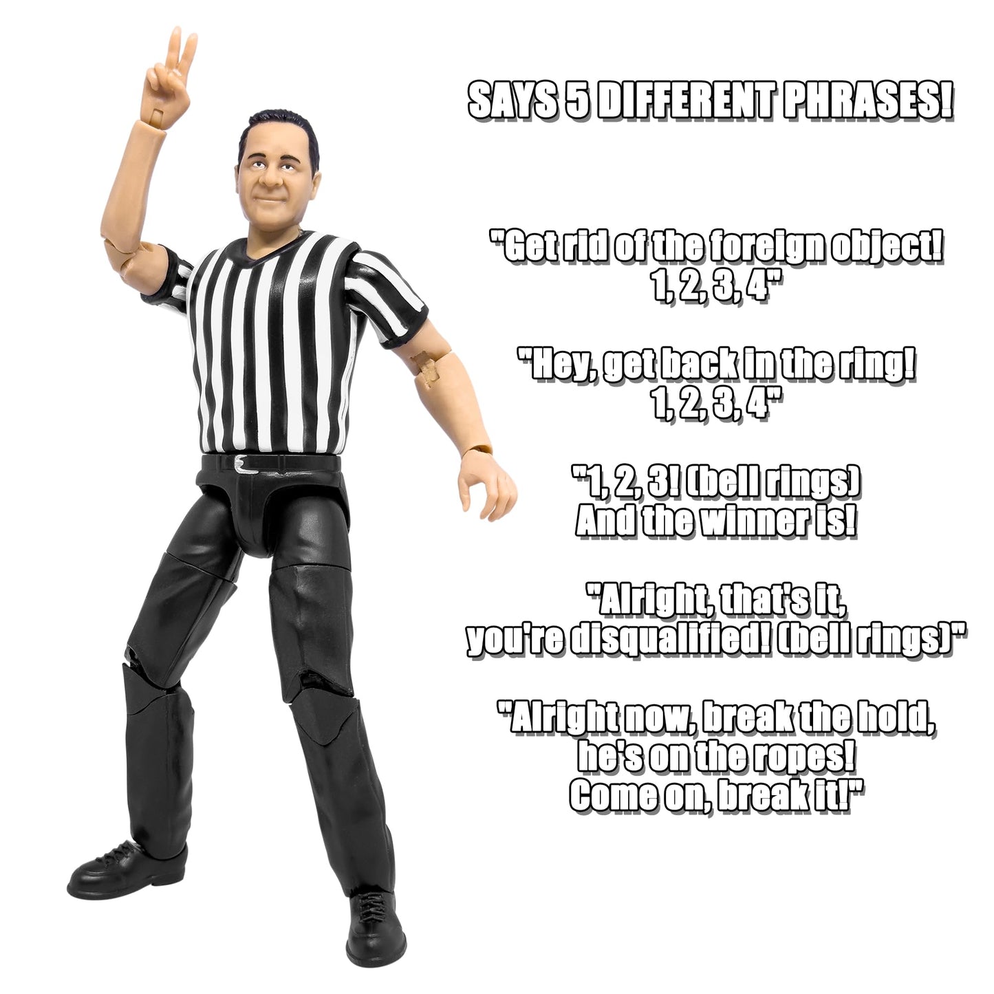 Ultimate Talking Wrestling Referee & Ring Announcer for Wrestling Figures