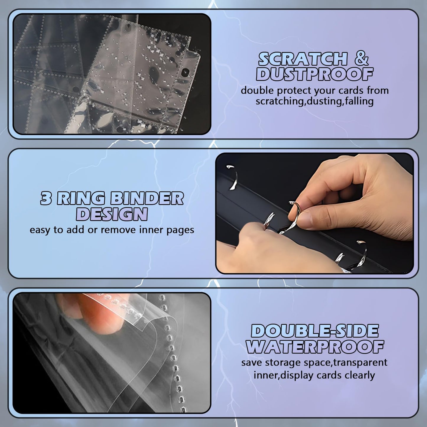 ShrewdYuya Trading Card Binder-440 Pockets Premium Trading Card Book, Double-Side Collectible Card Albums Compatible with Game/Baseball/Football/TCG