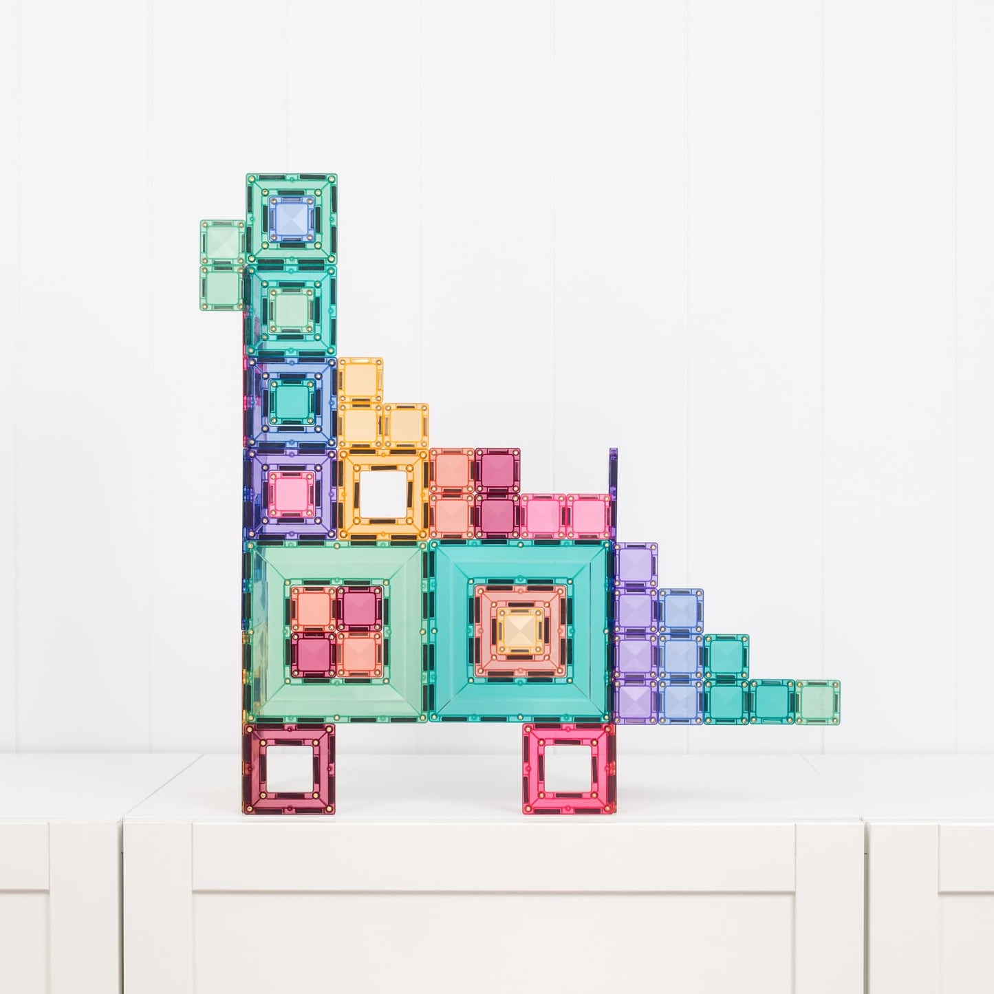 CONNETIX Magnetic Tiles Pastel Portal Pack, 48 Pieces