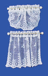 Melody Jane Dollhouse White Crochet Swag & Curtain Net Lace Miniature Window Accessory