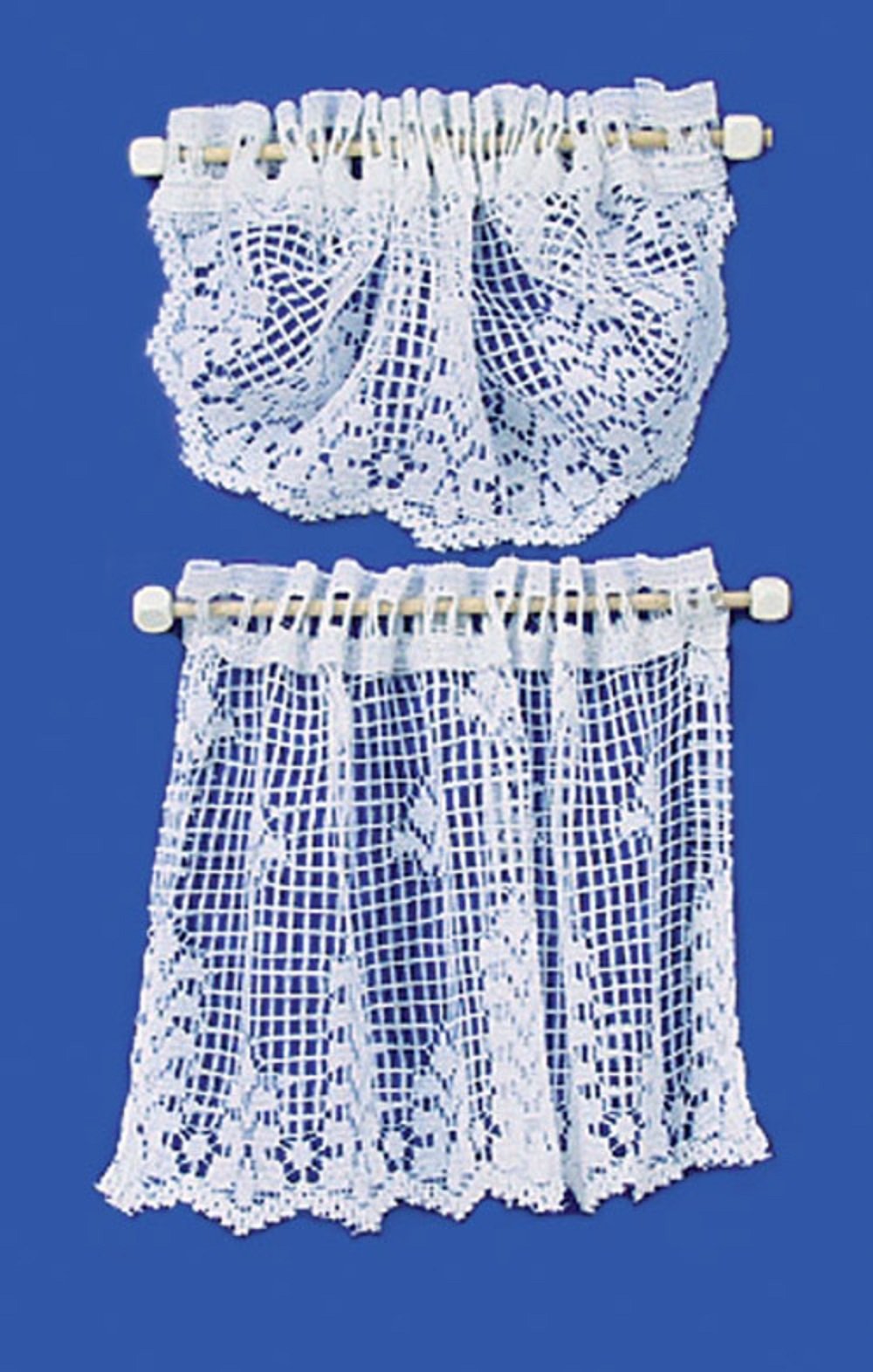 Melody Jane Dollhouse White Crochet Swag & Curtain Net Lace Miniature Window Accessory