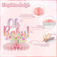 12Pcs Baby Shower Honeycomb Centerpieces Party Decor for Girls,Pink Rose Gold Floral It's a Girl Gender Reveal 3D Table Centerpieces Decoration