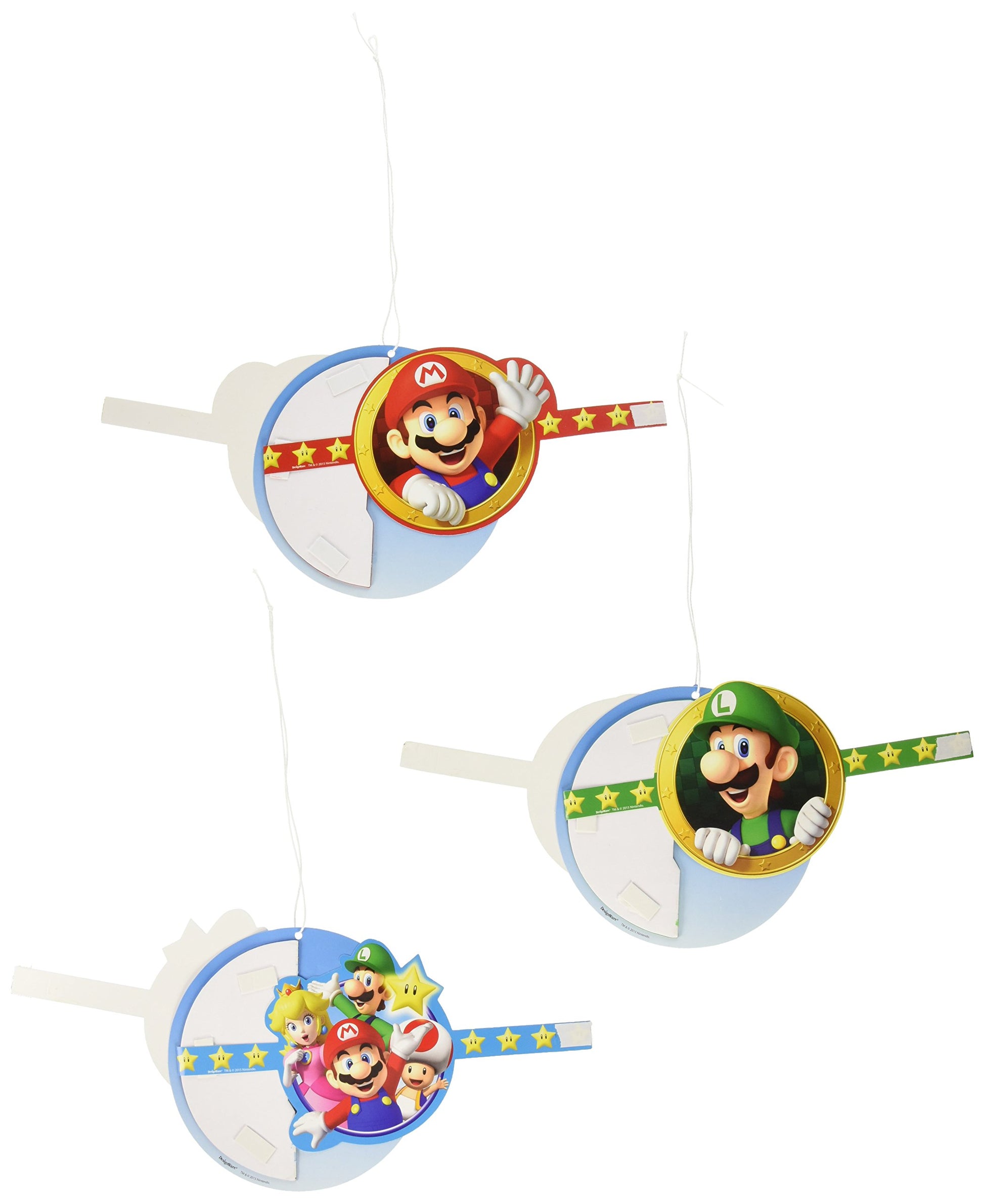 Amscan 291554 Super Mario Brothers™ Honeycomb Decorations, 3 pcs, Party Favor