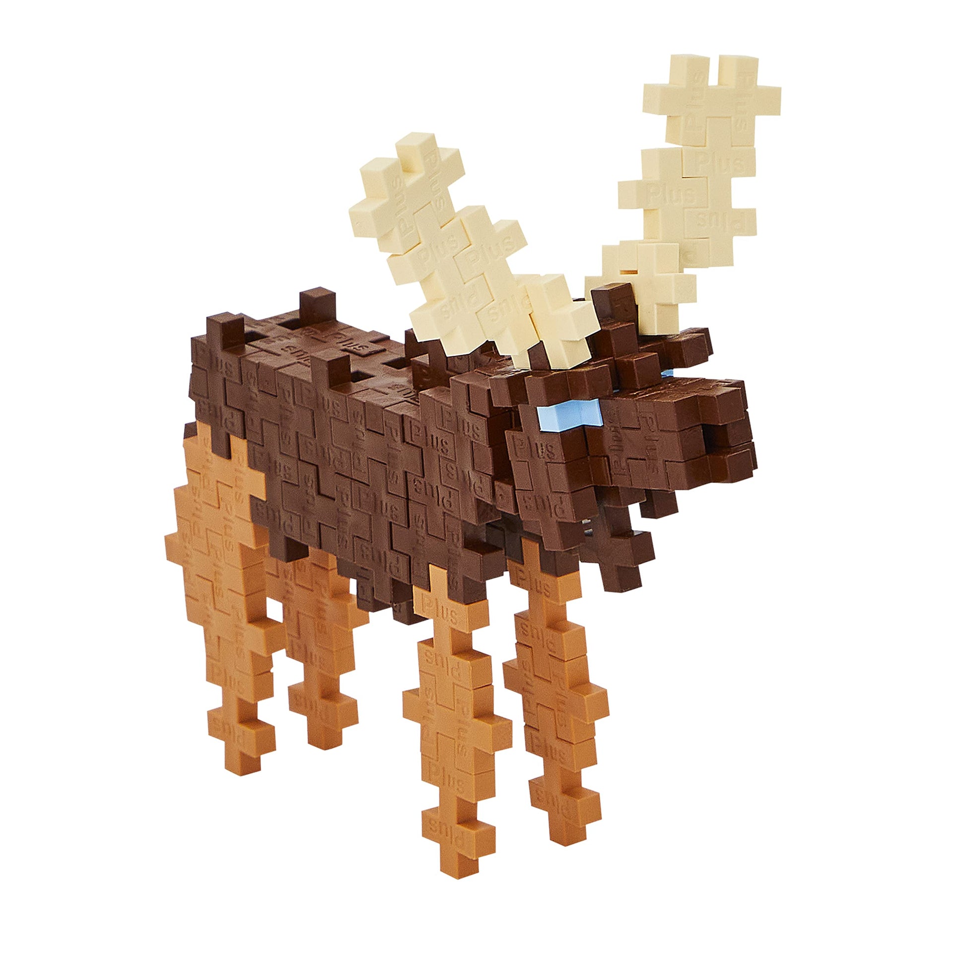 PLUS PLUS Moose - 3D Animal Figurine Building Block Set Tube, Mini Interlocking Puzzle Pieces, Fun Stem Toys for Kids