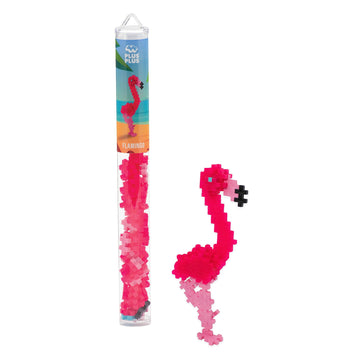 PLUS PLUS Flamingo - 3D Animal Figurine Building Block Set Tube, Mini Interlocking Puzzle Pieces - Fun Stem Toys for Kids