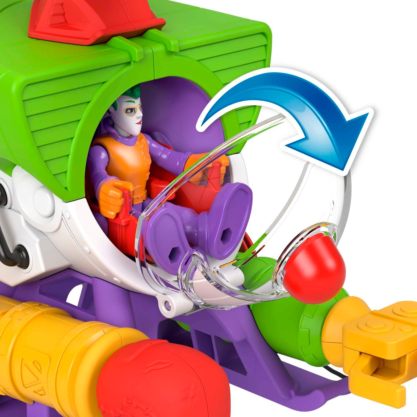 Imaginext DC Super Friends Joker Helicopter Robot 25cm Tall Joker Helicopter with Bullet Accessory for Kids 3+ Years HMV09