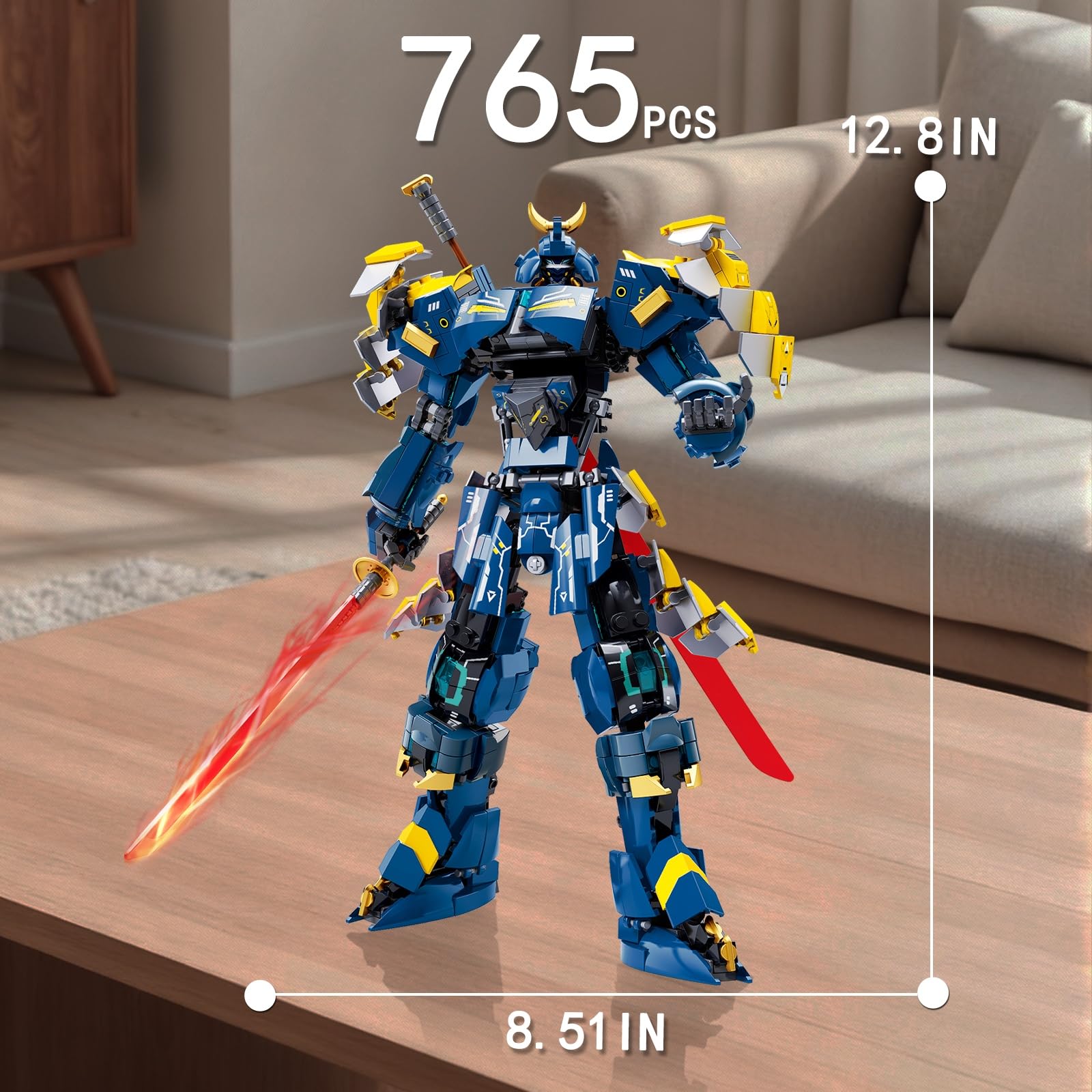 HIGH GODO Samurai Mech Warrior Building Set, Double Swords Armor Robot Openable Cockpits Model Kit, Ideas City Justice Hero Soldier Ninja Gift
