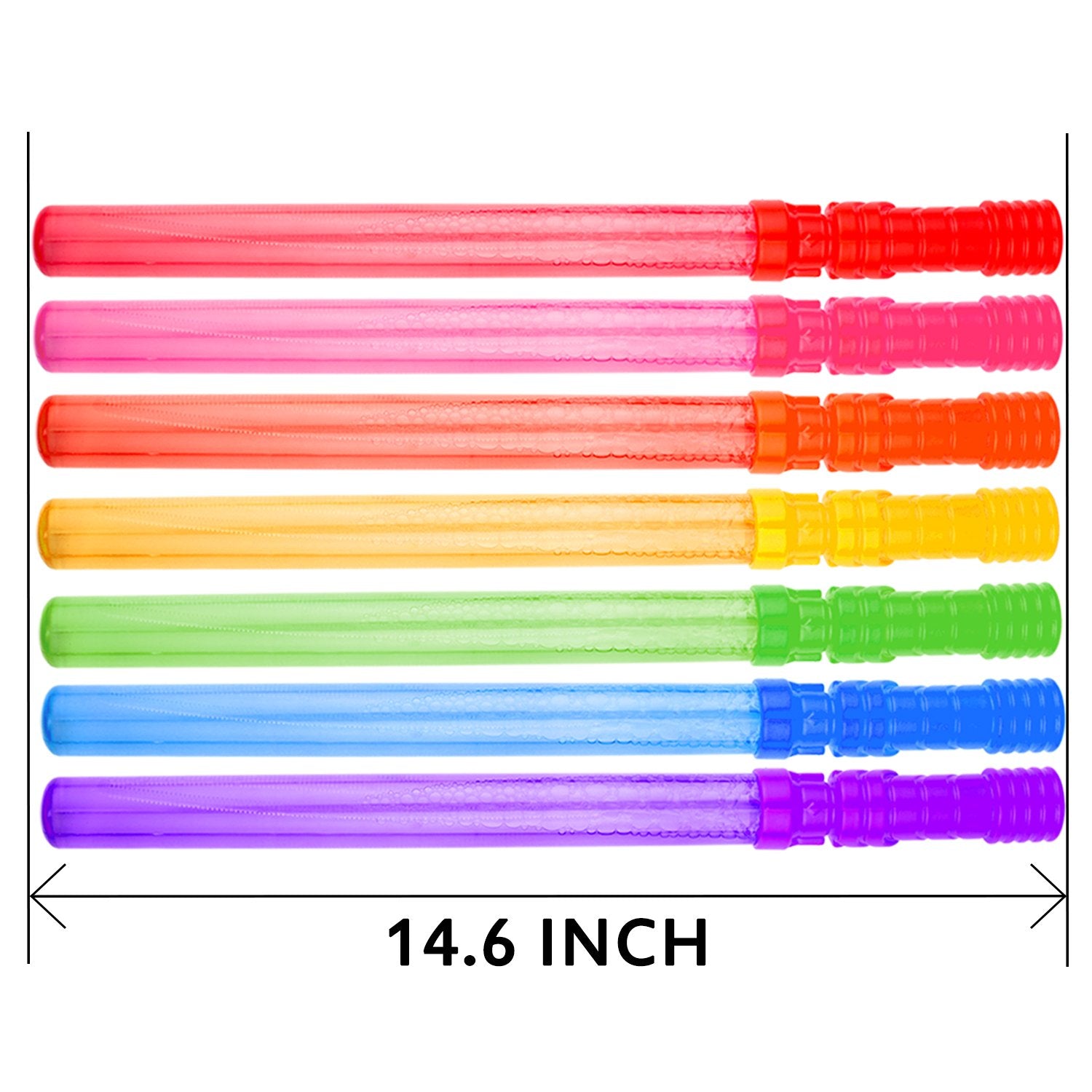 Big Bubble Wand Set, 14 Count 7 Color Outdoor Party Favor Summer Yard Game