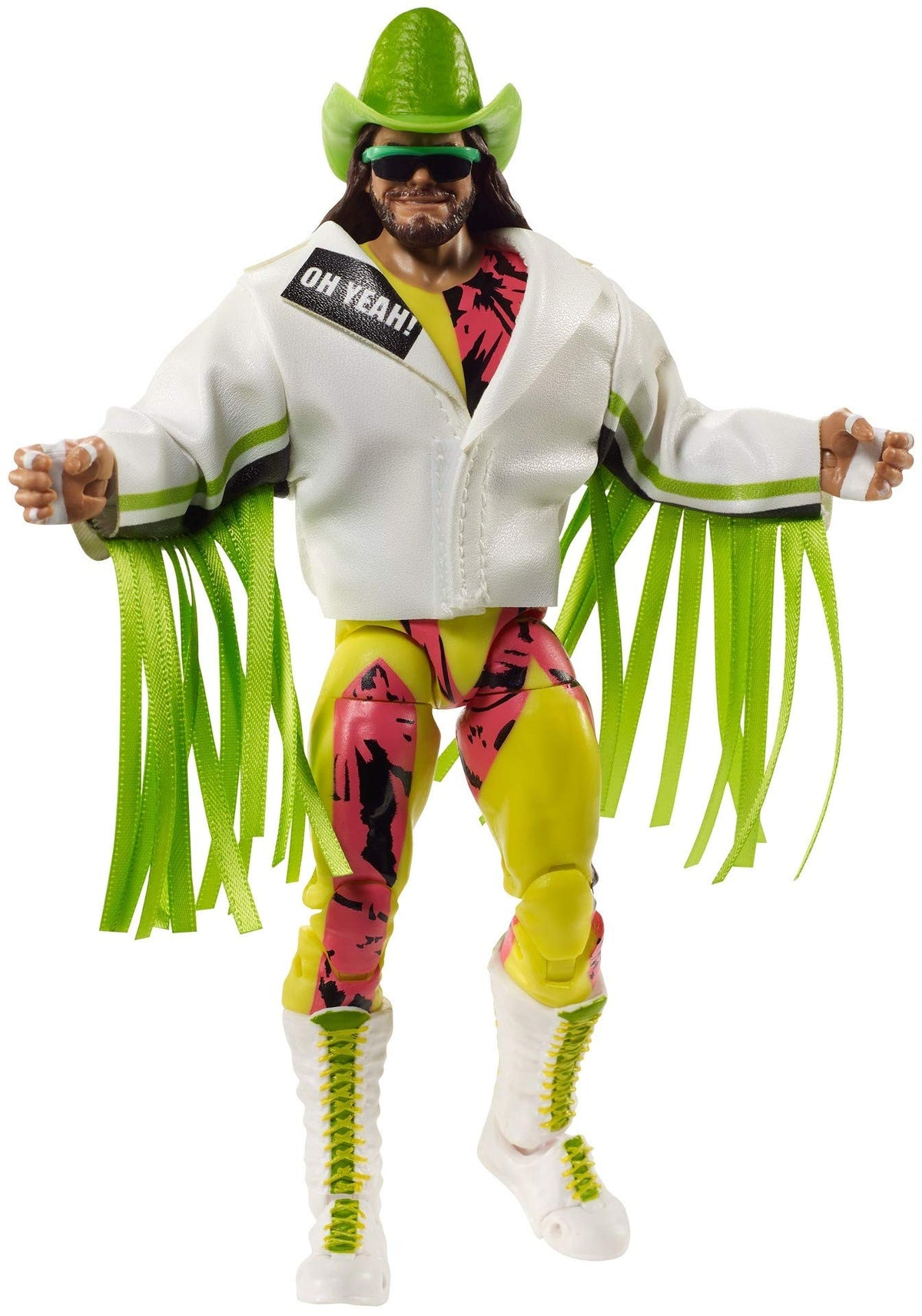 WWE Ultimate Edition “Macho Man” Randy Savage Action Figure, 6-in /15.24-cm, with Interchangeable Heads, Swappable Hands, & Entrance Gear for Ages 8