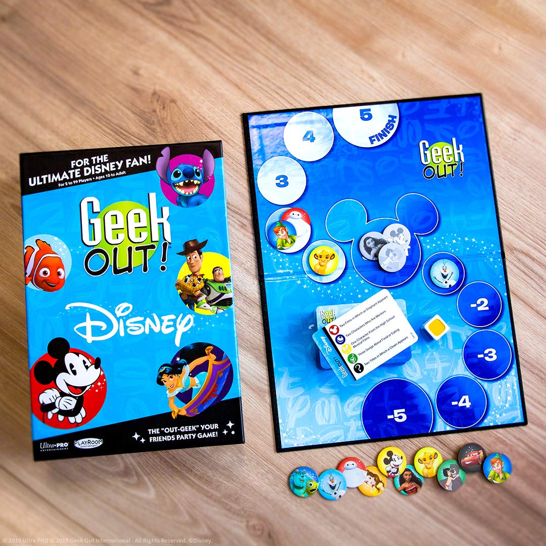 USAOPOLY Geek Out! Disney Party Game | Enchanting Version of Popular Geek Out Board Game | A Trivia Bluffing Game Featuring Favorite Disney Characters