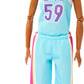 Barbie Made to Move Doll & Accessories, Brunette Basketball Player Wearing Removable Uniform with Ball, 22 Bendable Joints