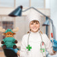 DolliBu Moose Doctor Plush Toy - Super Soft Moose Doctor Stuffed Animal Dress Up with Cute Uniform and Cap Outfit - Fluffy Toy Plush Gift for Doctor