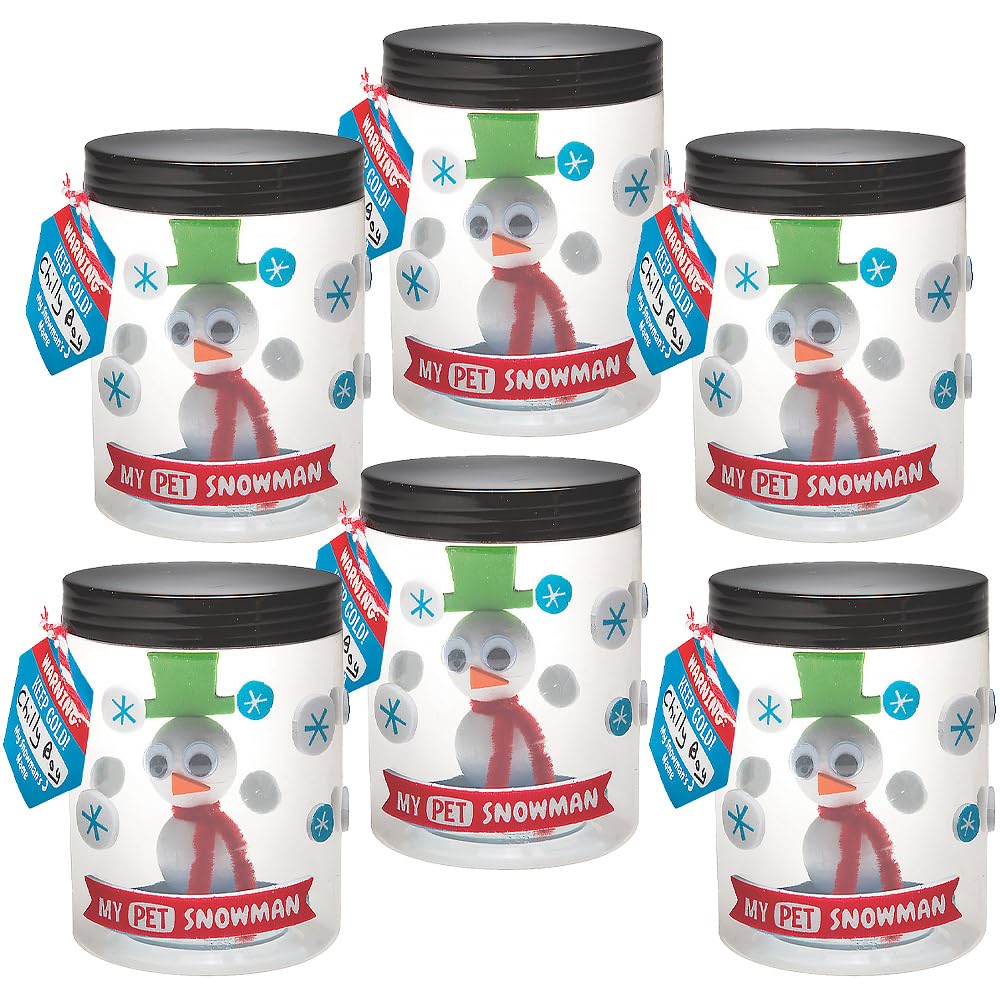 Fun Express PET Snowman in A JAR CK-6 - Craft Kits - 6 Pieces
