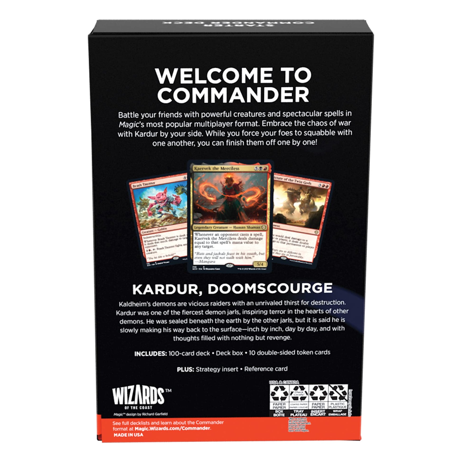 Magic: The Gathering Starter Commander Deck - Chaos Incarnate (Black-Red) | Ready-to-Play Deck for Beginners and Fans | Ages 13+ | Collectible Card