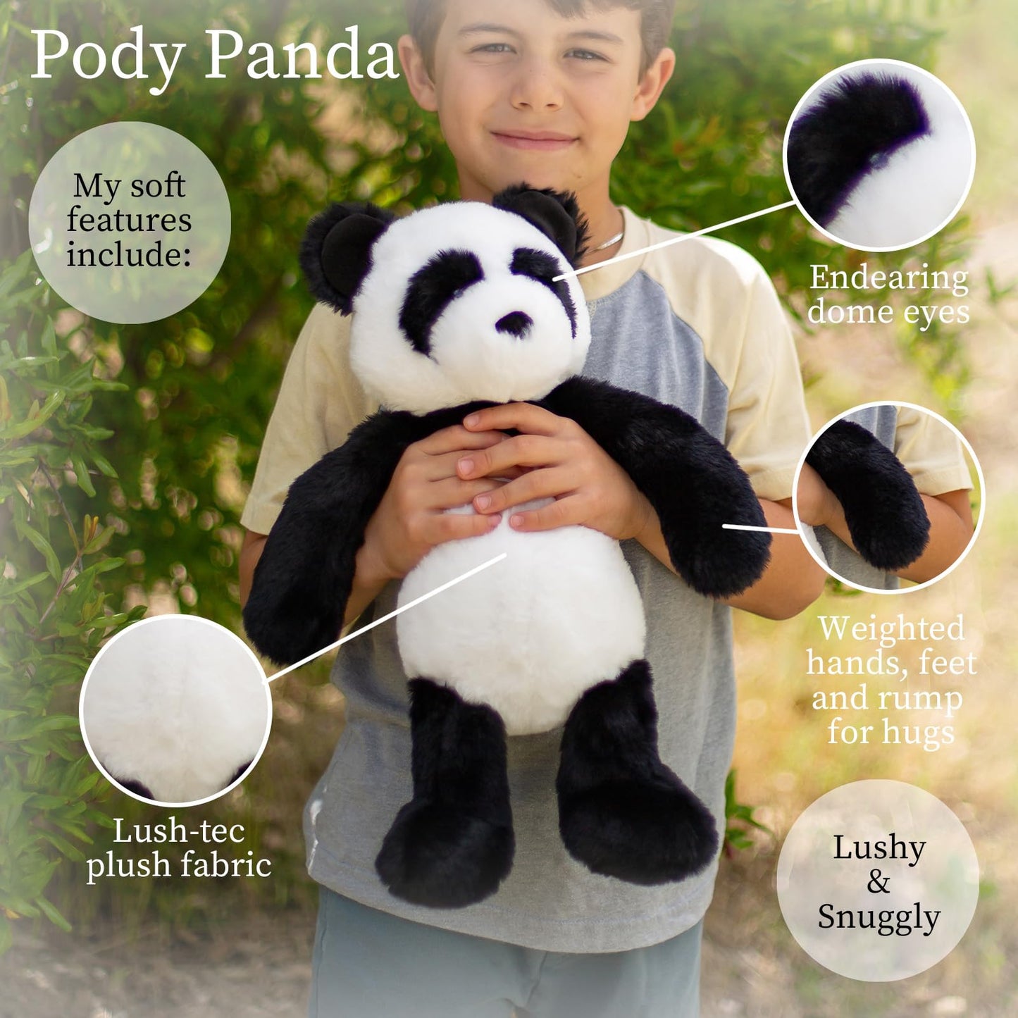 World's Softest Plush Stuffed Animal for Baby, Toddler, Kids, Adults - Adorable Toy Made from Kid-Friendly, Quality Materials - Lushee Pody Panda, 16"