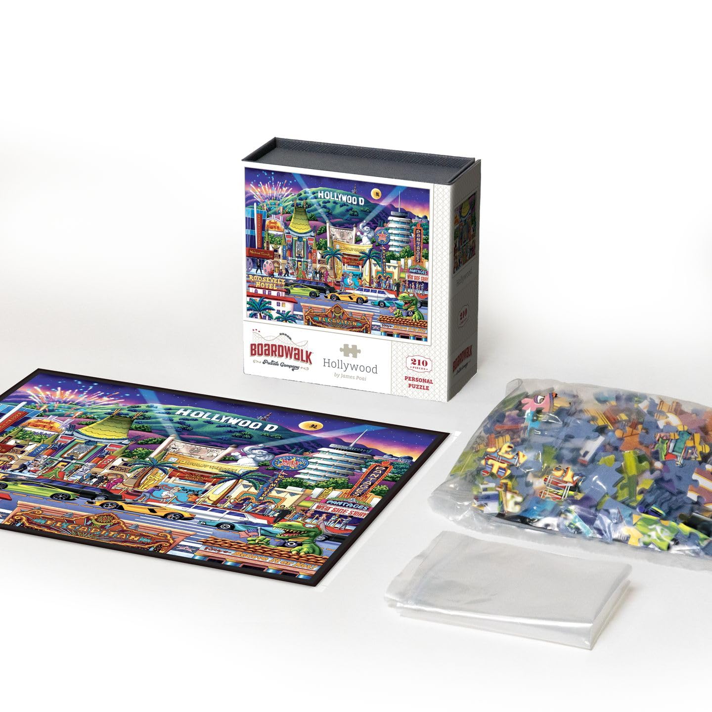 Boardwalk Hollywood 210 Piece Personal Puzzle, Jigsaw Puzzles with Premium Box, California Gifts for Adults, 6"x8"