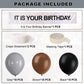 It is Your Birthday Banner, The Office Theme Infamous Husband Birthday Party Decorations,Grey Brown Black Latex Balloons,White Crepe Streamer Rolls +