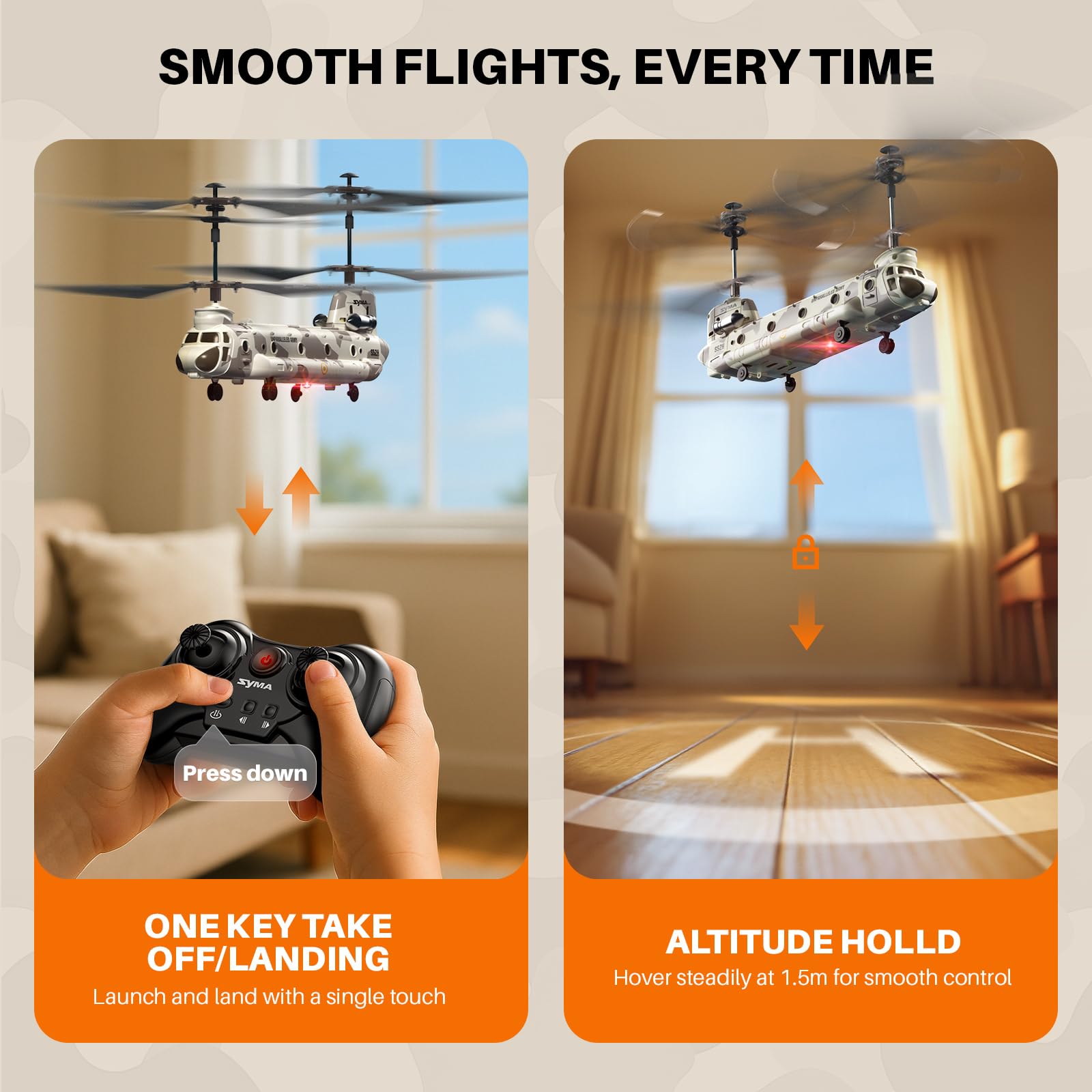 SYMA S52H Military Transport RC Helicopter for Kids, Altitude Hold