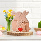 JOBFLY Personalized Wooden Bunny Rabbit Toys Easter Gift with 2-5 Names