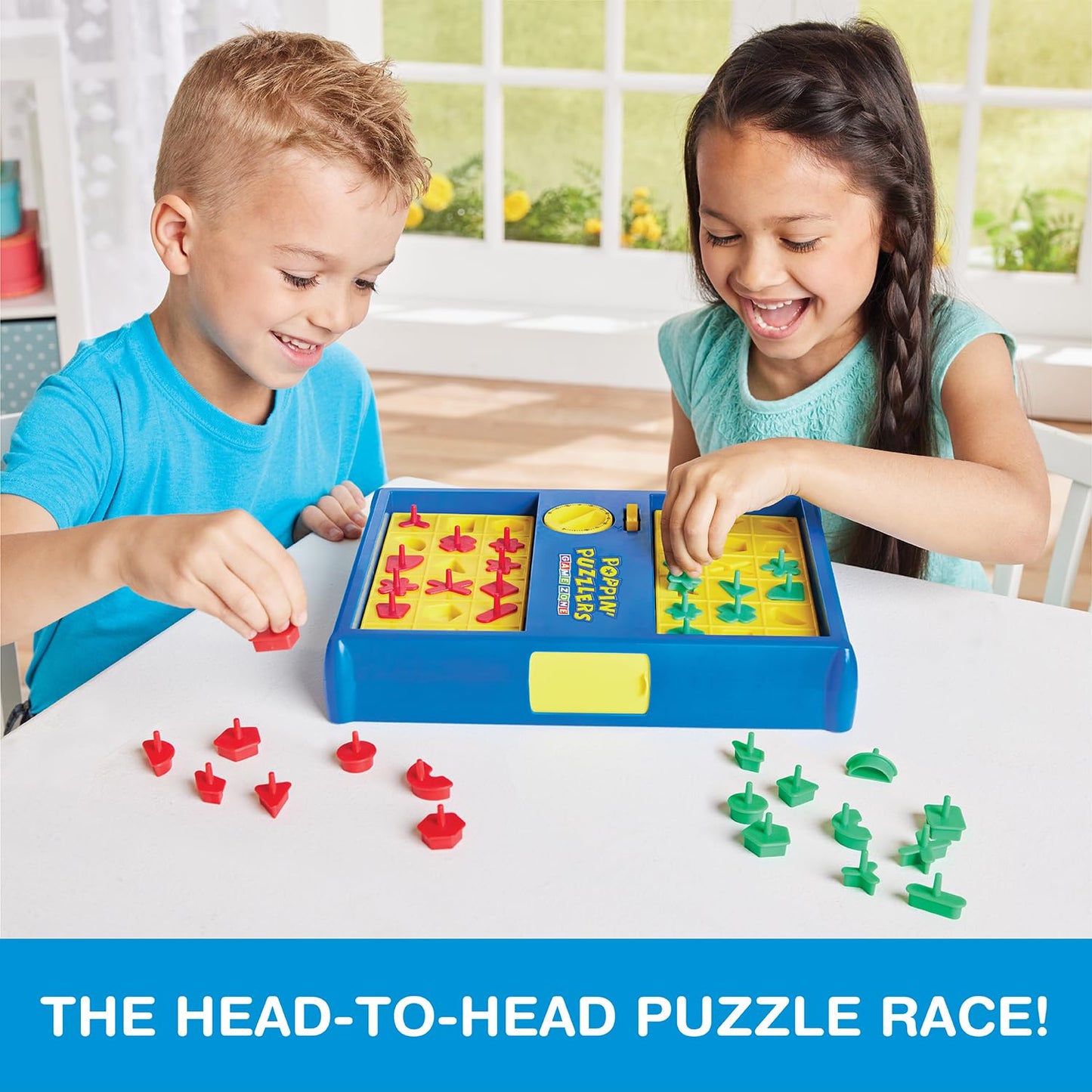 Game Zone Poppin' Puzzlers - Interactive Puzzle Game for 2 Players Ages 4+ - Helps Develop Problem-Solving Skills and Fine Motor Skills - Perfect