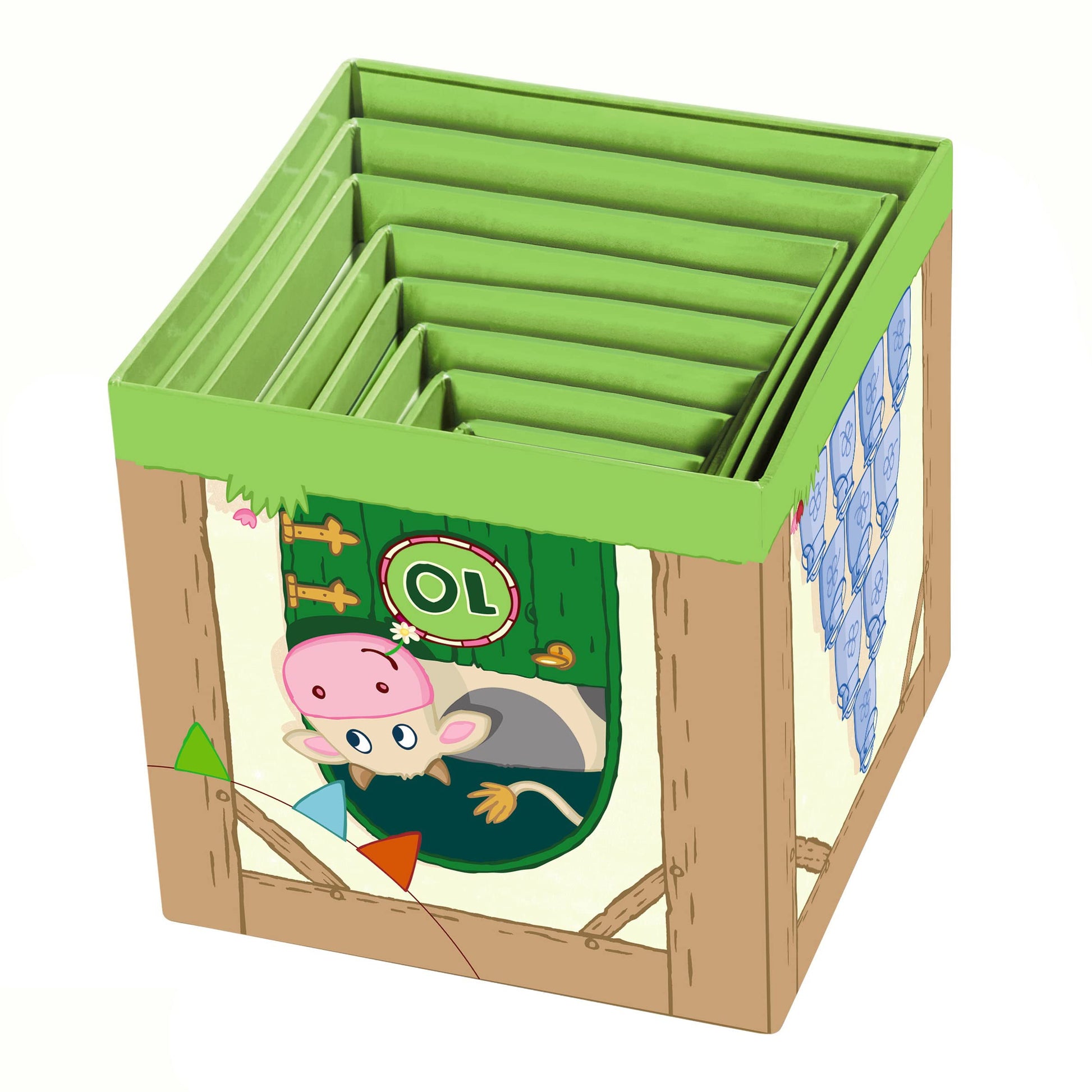 HABA On The Farm Stacking & Nesting Cubes - 10-Piece Montessori Toys for Toddlers, Award-Winning Educational Stacking Toy & Farm-Themed Blocks