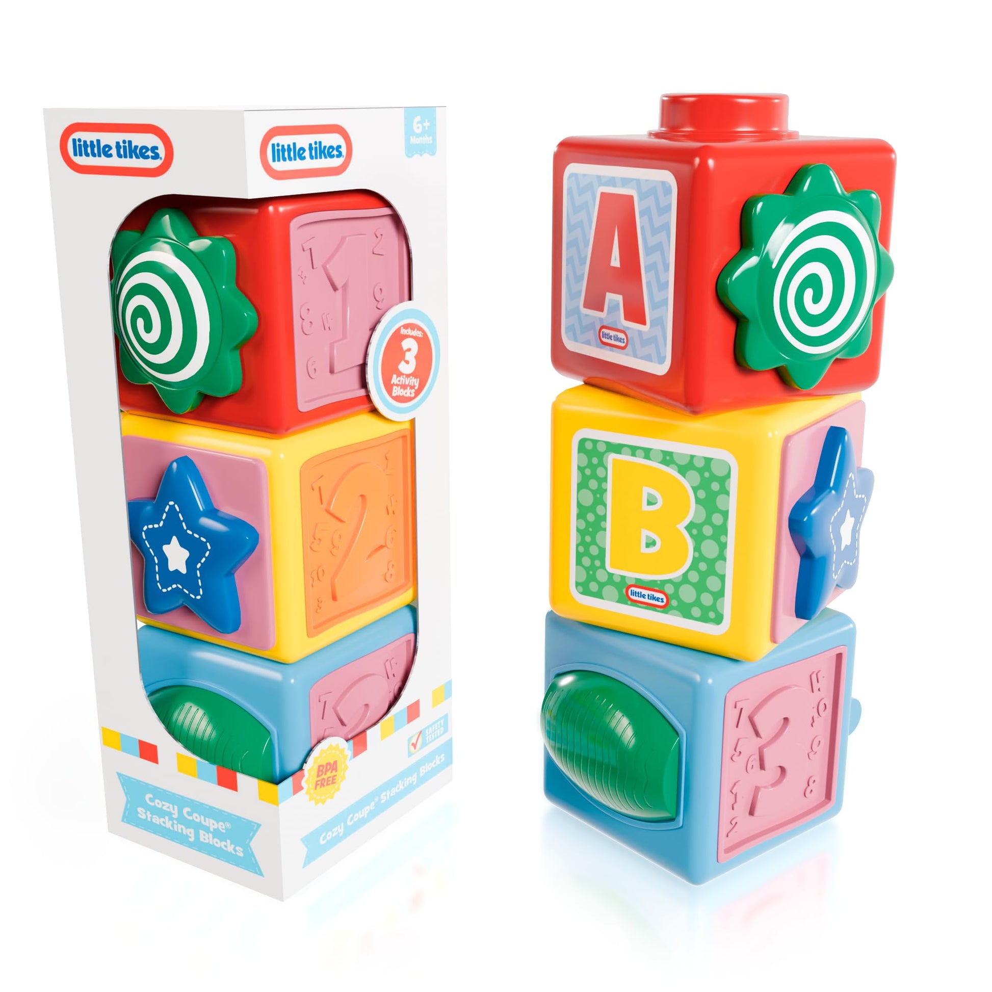 Lollipop Cozy Coupe Baby Stacking Blocks - Colorful Toddler Toy for Sensory Play - Ideal Baby Toys for 6 Months to 1 Year Old Boys and Girls - Fun