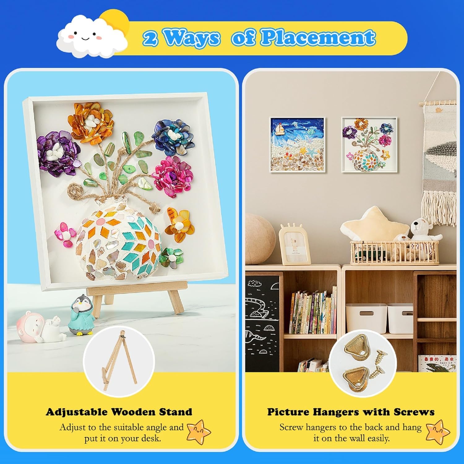 Kssiaz DIY Vase Mosaic Painting Kit, DIY Mosaic Arts and Craft Kits with Vase Flower Mosaic Accessories, Handmade Sticker Painting Gem Art Kit