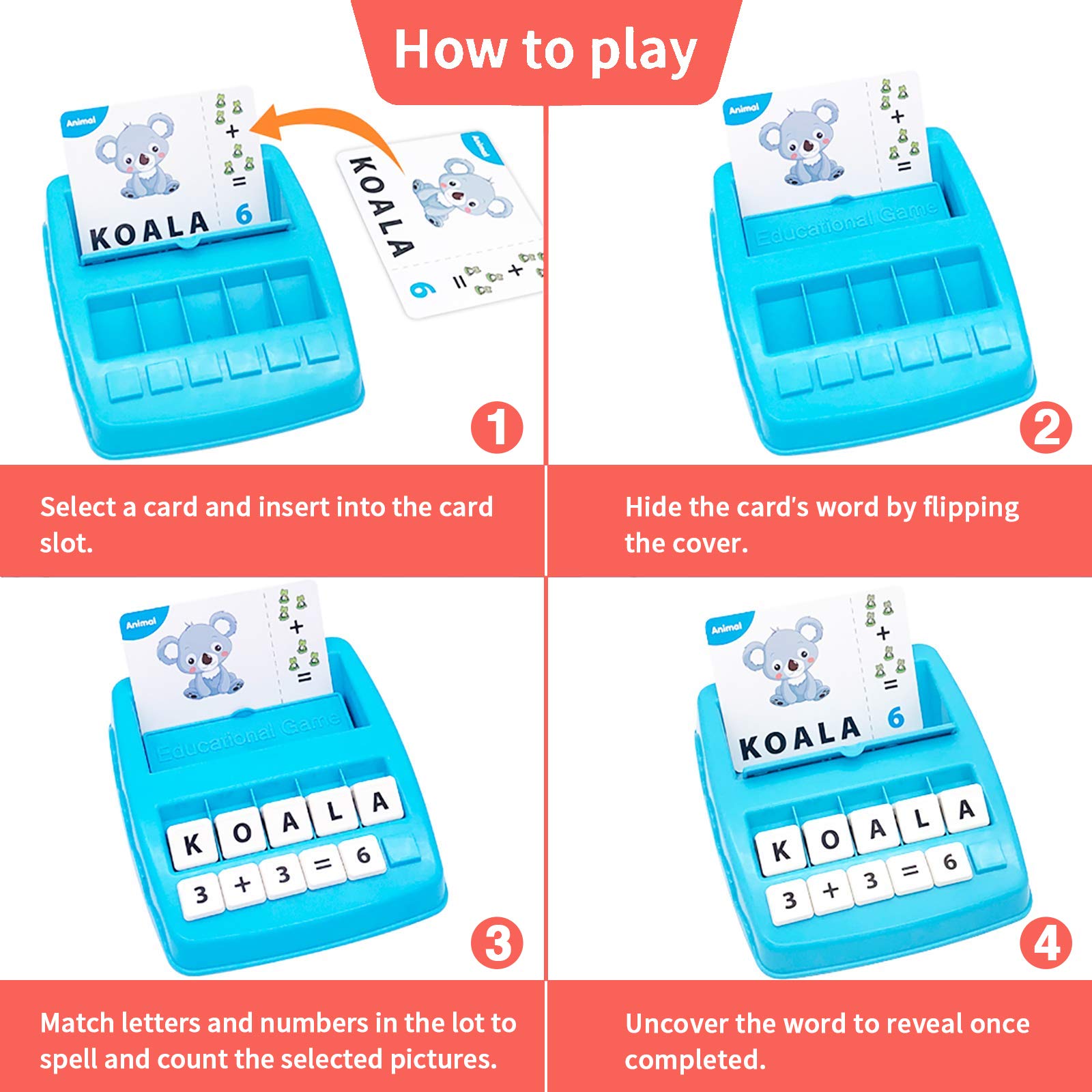 Learning Educational Toys 2 in 1 Matching Letter and Number Games for Boys and Girls Sight Words Recognition Flash Cards Kindergarten Teaching Tools