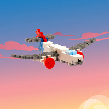 PLUS PLUS Airplane - Building Block Model Plane Kit, Mini Waffle Blocks Pieces - 3D Puzzle Stem Toy for Kids, Birthday Gift for Boy Girl