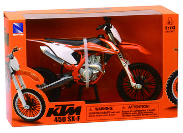 NewRay KTM 450 SXF Dirt Bike, Realistic and Functional, Kids Toy or Collectible Motorcycle 1/10 Scale (57943)