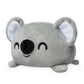 TeeTurtle Reversible Koala Plushie 4-Inch Gray Two-Sided Flip Plush Toy with Embroidered Details - Cute Mini Collectible Plush for Kids, Teens,