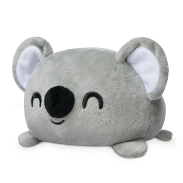 TeeTurtle Reversible Koala Plushie 4-Inch Gray Two-Sided Flip Plush Toy with Embroidered Details - Cute Mini Collectible Plush for Kids, Teens,