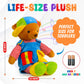 Bundaloo Talking Learning Dress-Up Bear for Toddlers - Educational Plush Toy that Talks & Sings ABCs, Zipper Button Shoelace Buckle Skills, 18”
