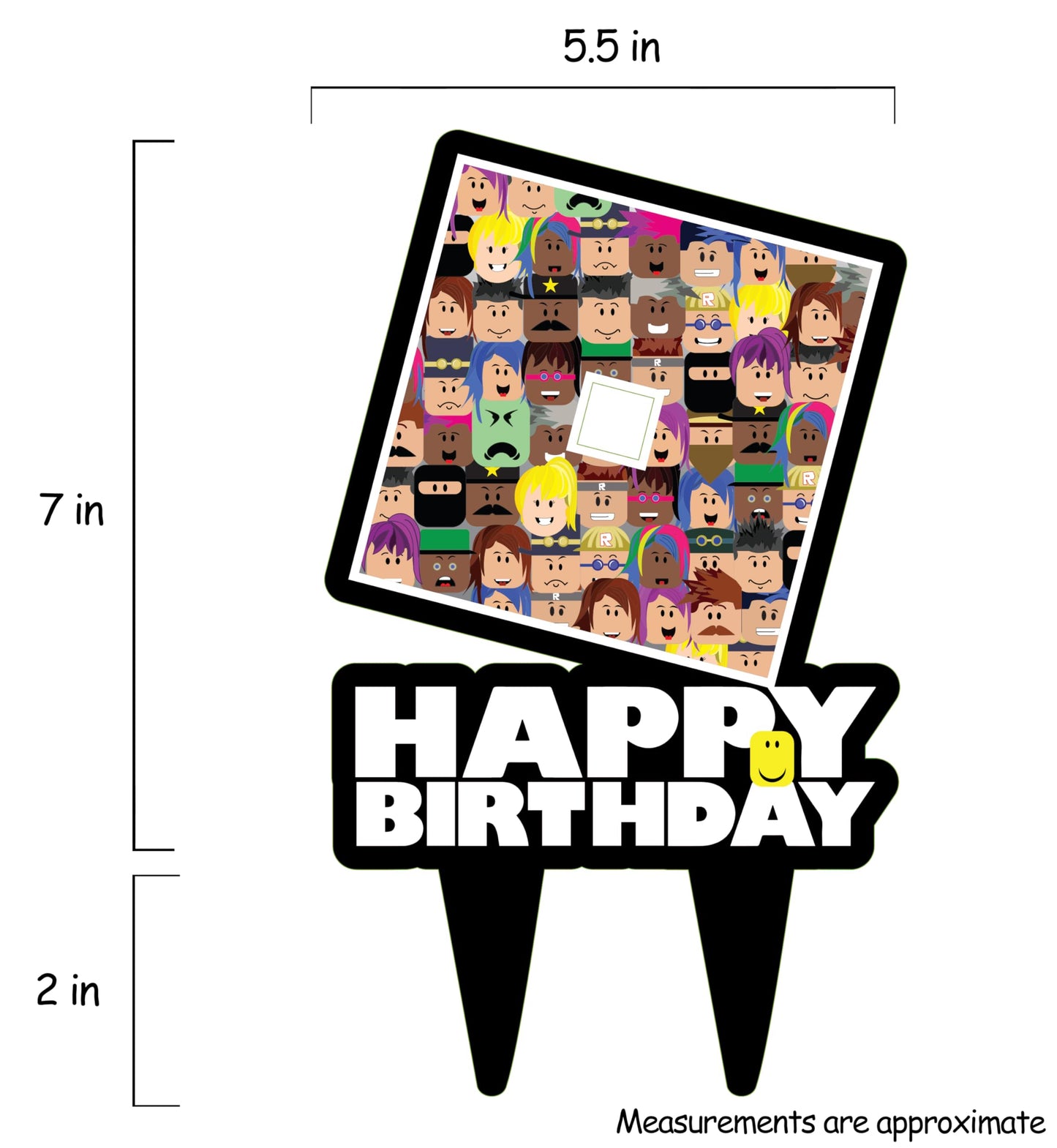 Blox Gamer Birthday Cake Topper Party Decor