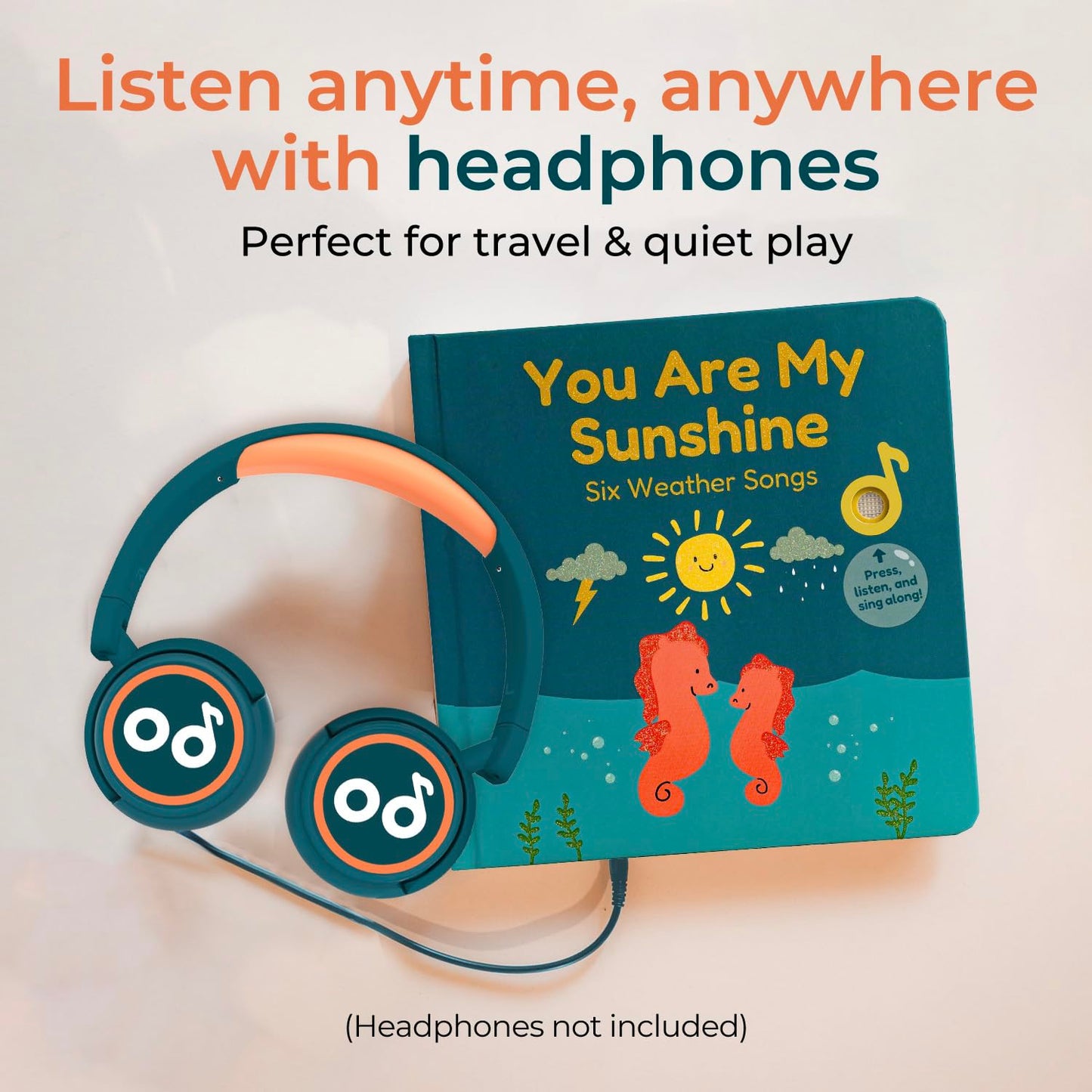 Cali's Books You Are My Sunshine Music Book Toddlers 1-3 Years Old - Nursery Rhymes Musical Book, Headphone Jack, Interactive Baby Sound Book, Singing