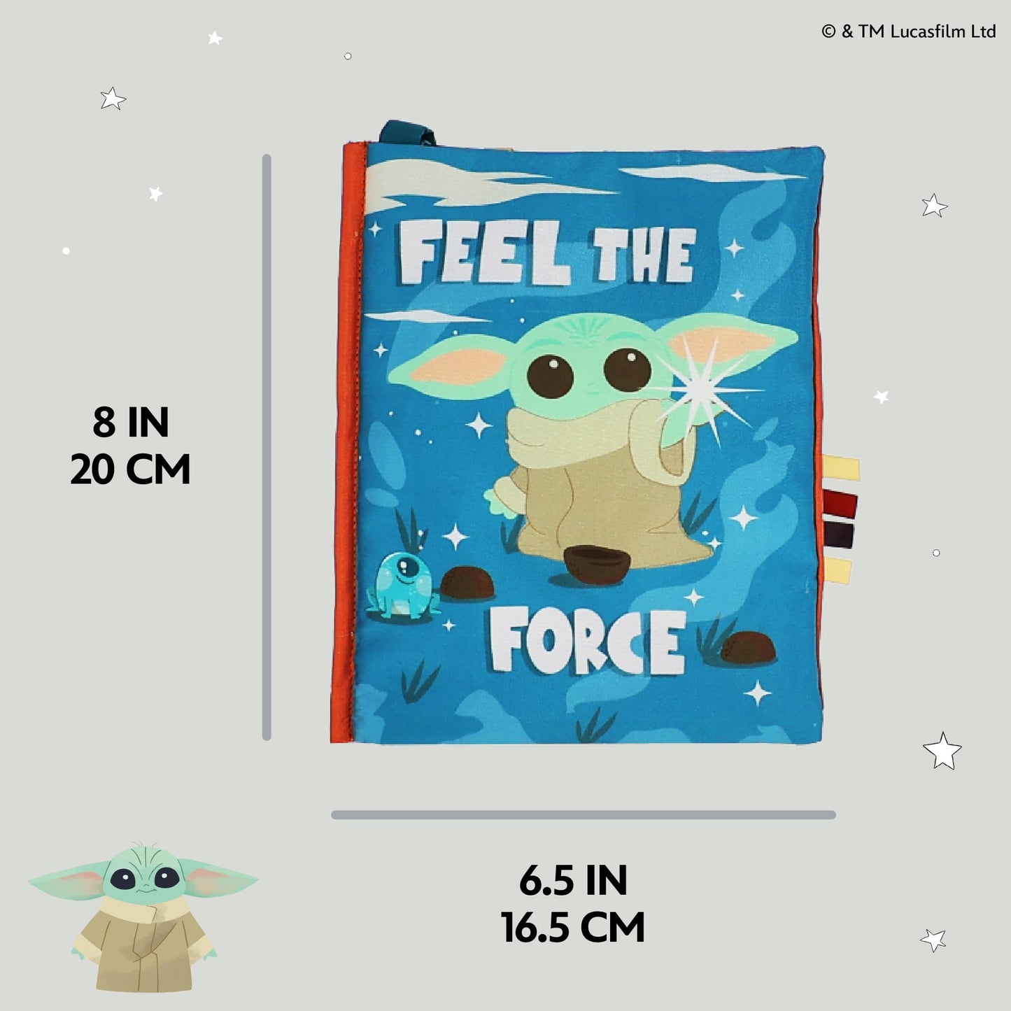 Kids Preferred Star Wars: THE Mandalorian Grogu Deluxe Soft Book - with Crinkle Pages, Teether, On-the-Go Clip, Sensory Textures, Ages 0+