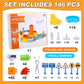 GtuiBugt 146PCS DIY Electric Orbital Car Toy Set Gift for Kids 3+