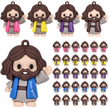 Kkoeop 50 Pcs Mini Jesus Figures - Little Jesus Loves You Figures Toy to Hide and Seek Christmas Religious Party Favors for Easter Church Sunday