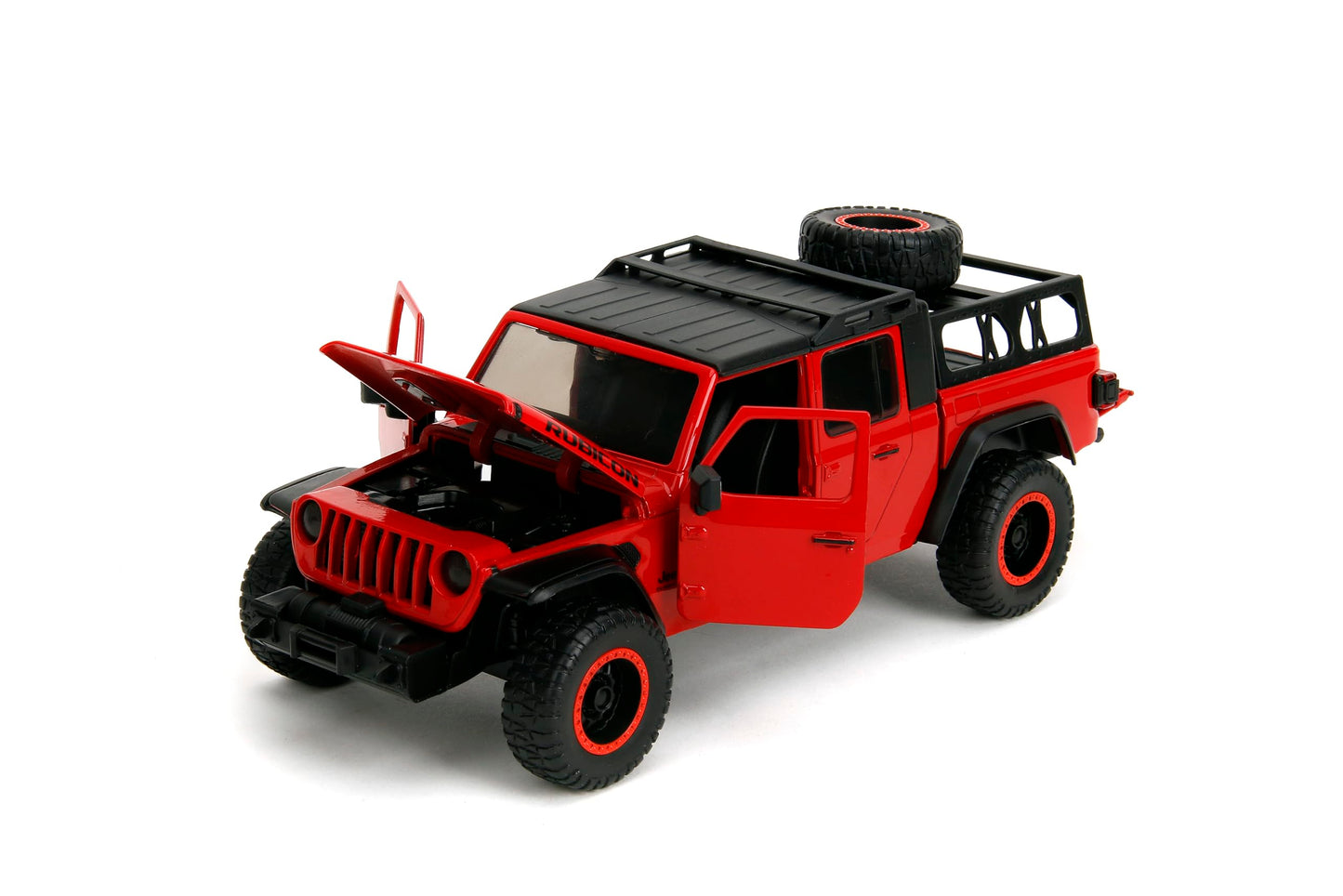 Jada Just Trucks 1:24 2020 Jeep Gladiator Die-Cast Car & Tire Rack, Toys for Kids and Adults(Red)
