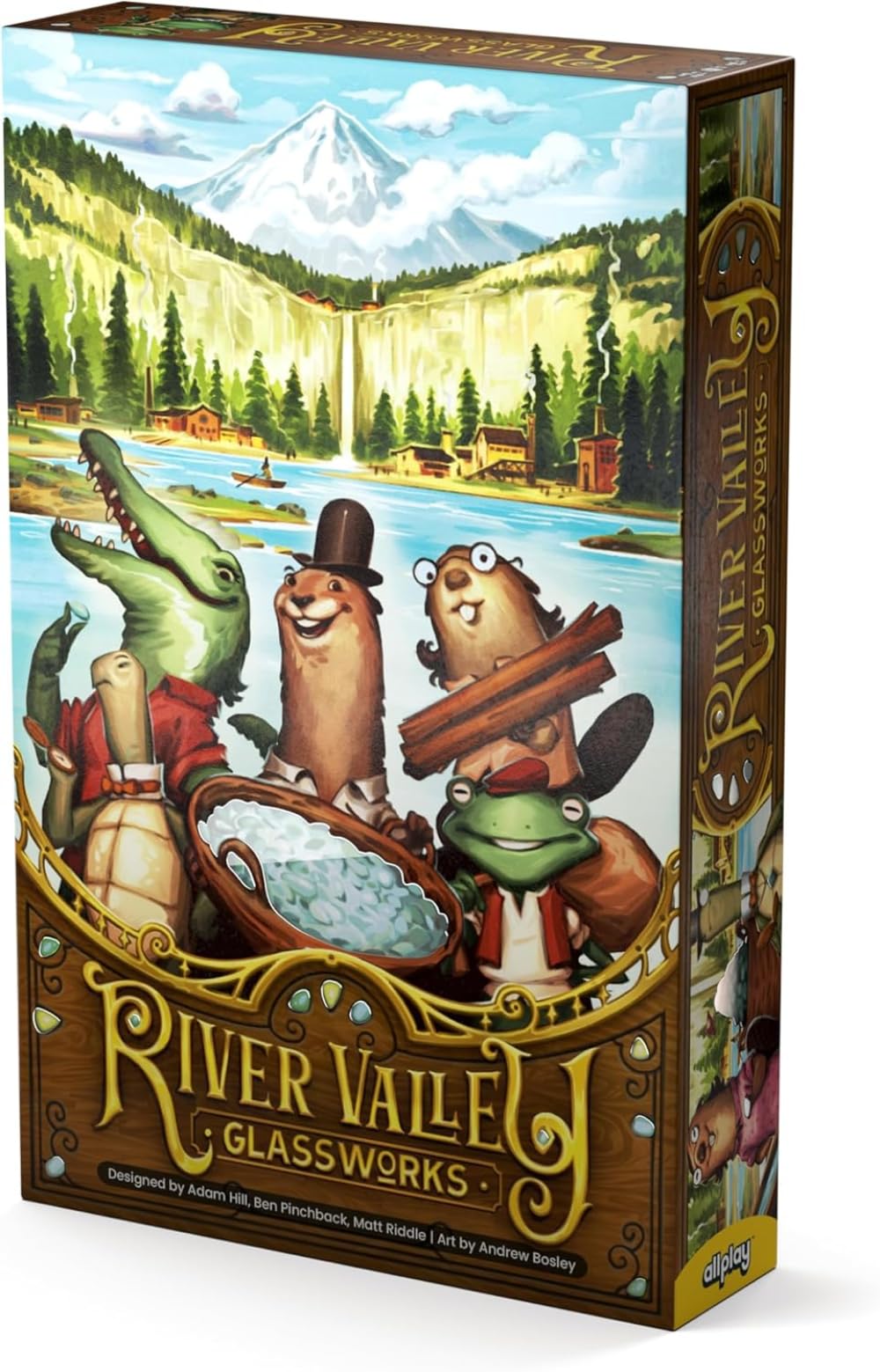 ALLPLAY - River Valley Glassworks Retail Edition Board Game for Families and Adults - Cozy Yet Clever Drafting Game - Colorful, Tactile Pieces