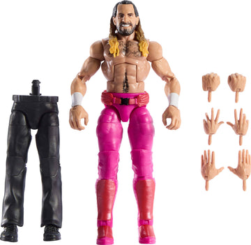 Mattel WWE Elite Collection Action Figure & Accessories, Premium Live Event Seth “Freakin” Rollins Set, Wrestlemania with Howard Finkel Build-A-Figure
