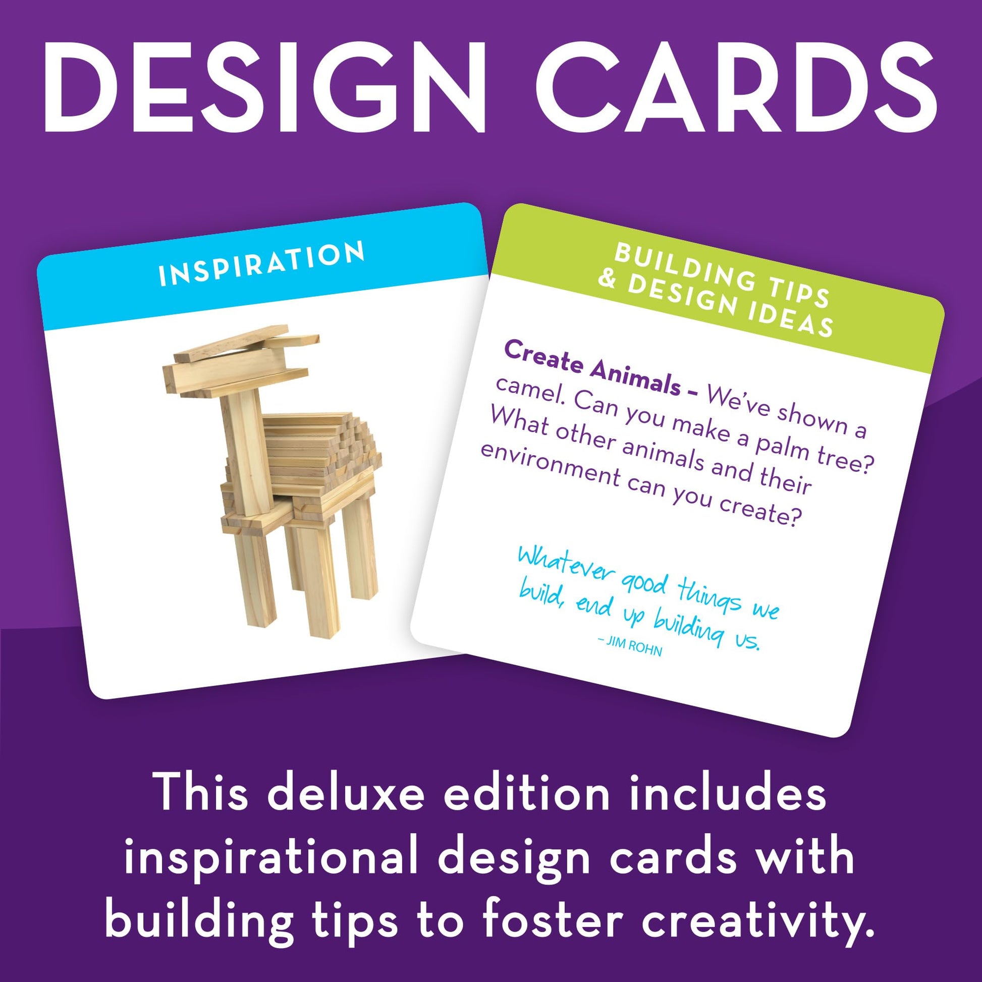 MindWare Keva Brain Builders Deluxe: STEM Building Toy Includes 75 KEVA Planks, 40 Puzzle Cards, 8 Design Cards, 3D Building Skills for Kids - Ages 7+