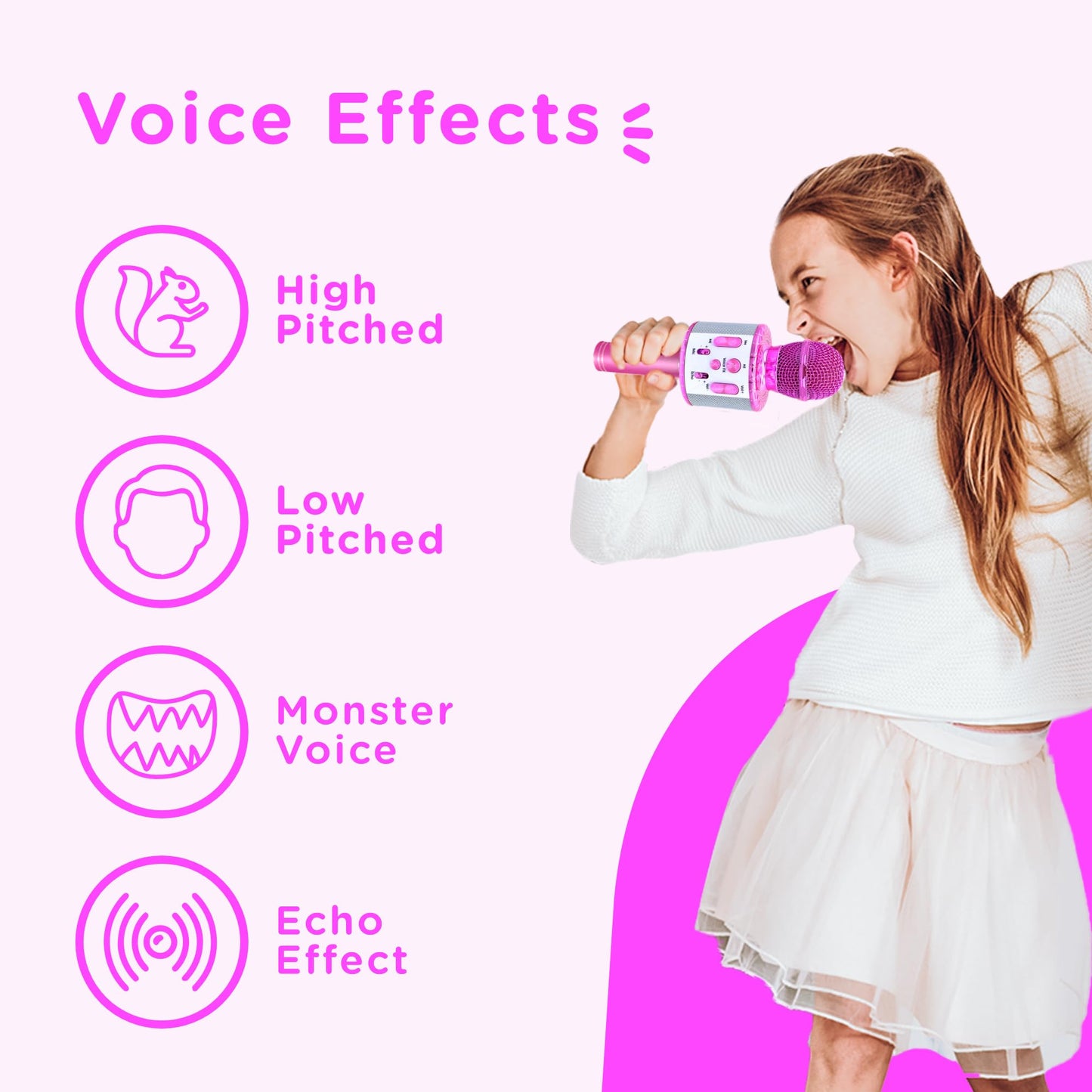 Move2Play, Kids Karaoke Microphone | Includes Stickers & Bluetooth | Kids Birthday Gift | Toy for All Ages 2, 3, 4, 5, 6+ Year Old Girls, Boys &