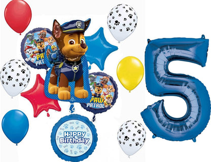 Paw Pups on Patrol 5th Birthday Party Supplies Chase 13pc Balloons