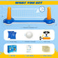 118" Pool Volleyball Net Set for Inground & Above Ground Pools | Complete Pool Game Kit with Water Volleyball, Pump & Adjustable Net, Outdoor Summer