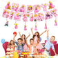 13Packs Princess Peach party supplies Include 12 pcs Hanging Swirls and 1 Happy Birthday Banner for Princess Peach party Decoration