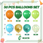 Dinosaur Balloons, 12 Inch Dark Green Teal and Orange Balloons, Metallic Gold Fruit Green Gold Confetti Balloon with Ribbons for Boys Baby Shower