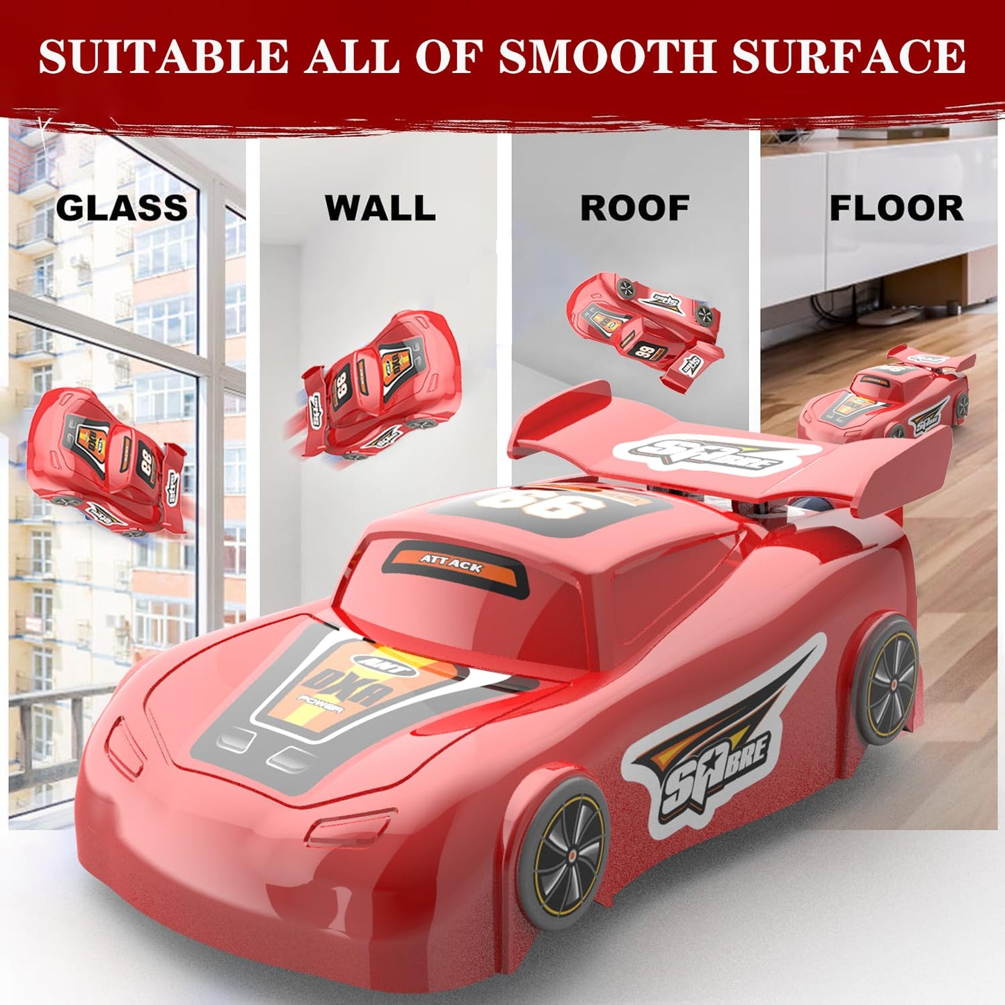 JICIFU Wall Climbing Remote Control Car Dual Mode 360deg Rotating RC Stunt Cars with Headlight Rechargeable Toys for Boys Girls Gift for 4 5 6 7 8-12