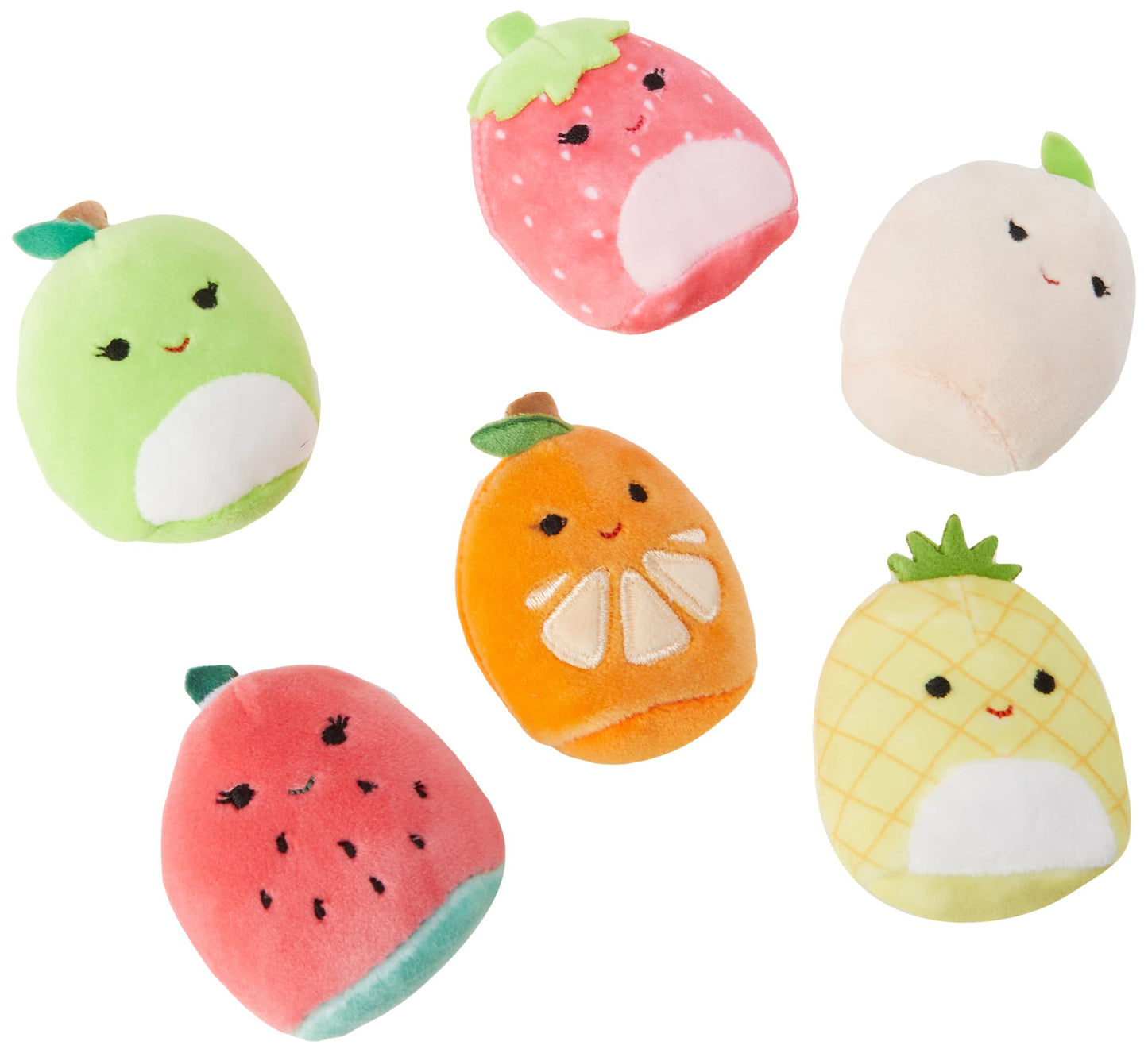 Squishville Squishmallows Mystery Mini Plush Fruit Squad, Six 2” Soft Minimallow Fruit Plush, Irresistibly Soft Colourful Fruits, Mini Peach
