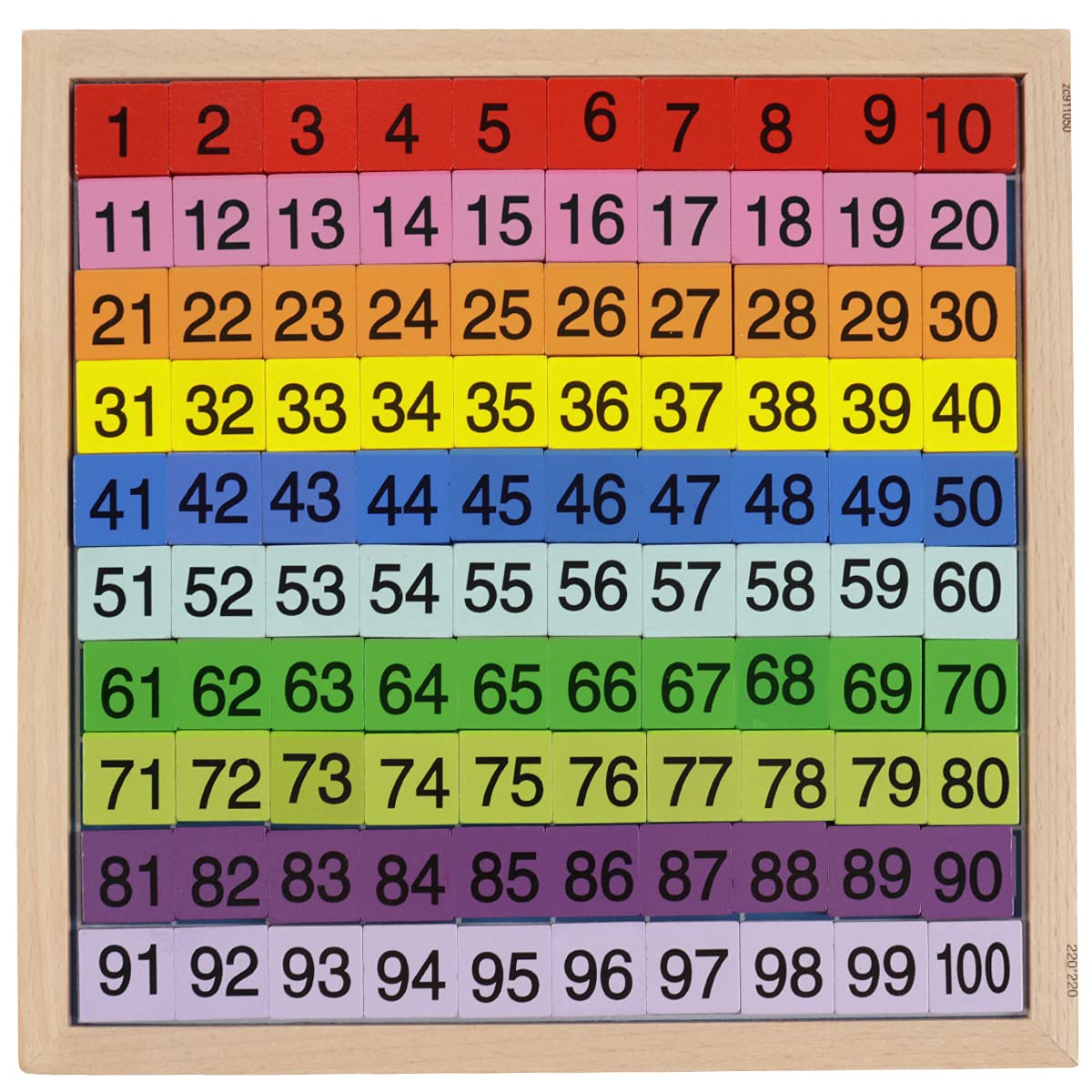 Umbresen Wooden Hundred Board Toy, Montessori 1-100 Consecutive Numbers Preschool Learning Toys Gift for Kids with Storage Bag (Hundred Board)